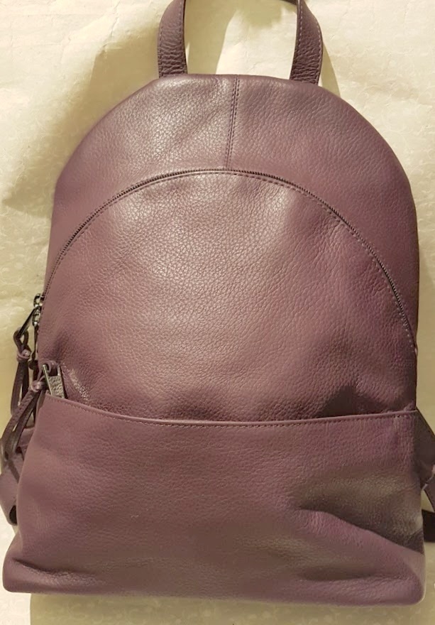 Zainetto donna in pelle viola capiente - Equomercato