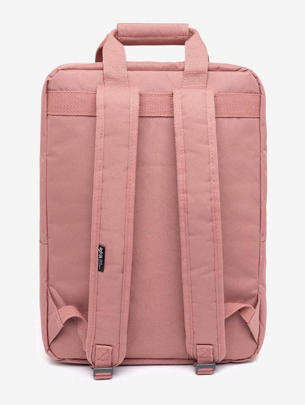 Zaino borsa Daily in tessuto eco friendly Pink Lefrik sul retro con spallacci