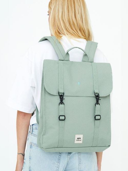 Zaino Lefrik Handy in tessuto sostenibile Verde Sage