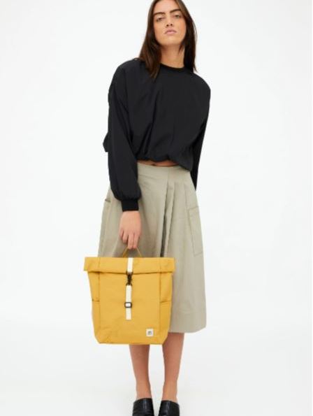 Zaino Lefrik ROLL MINI in tessuto sostenibile Mustard