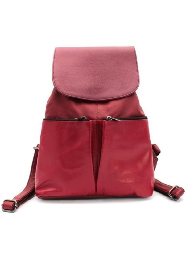 Zaino Rosso Soruka grande in pelle Jamilia