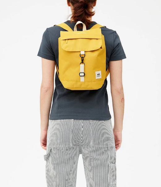 Zaino scout mini in tessuto eco Mustard Lefrik