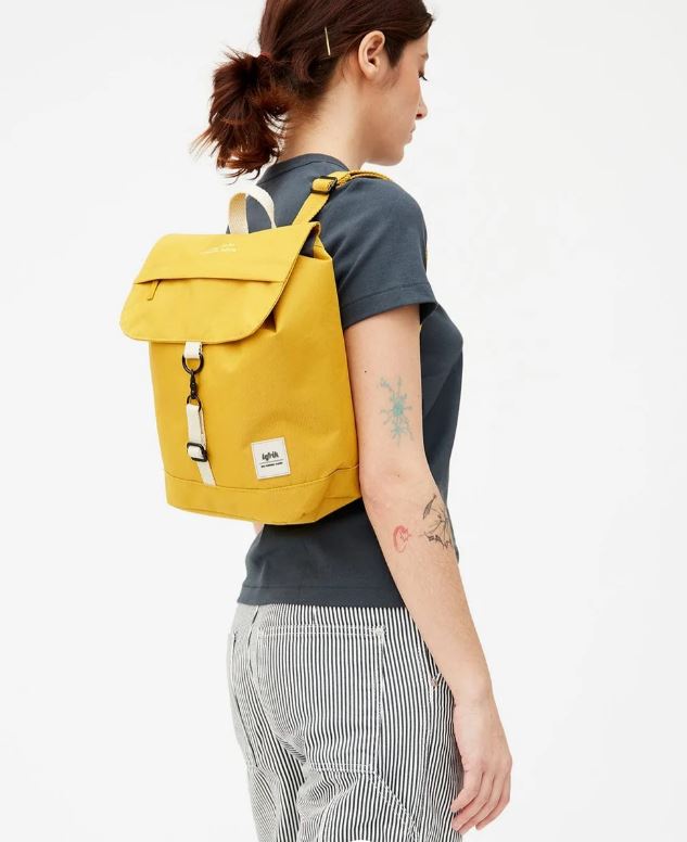 Zaino Kout mini in tessuto eco Mustard Lefrik