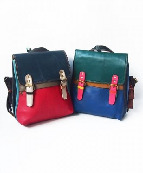 Zaino Squad a cartella con fibbie in pelle riciclata e colorata SORUKA 