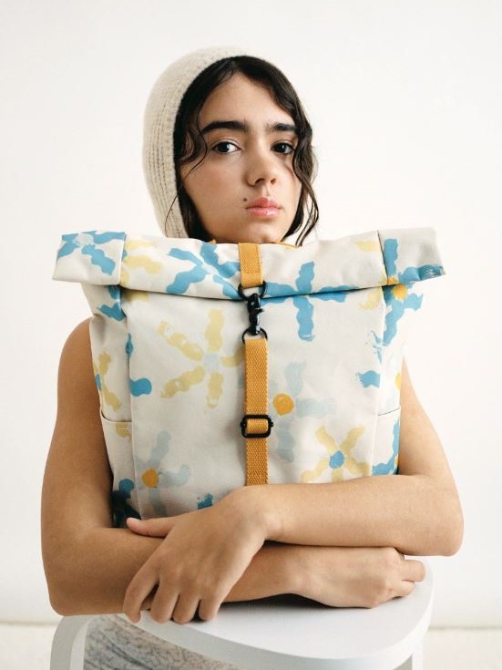 Zaino sostenibile Lefrik ROLL MINI Daisy, impermeabile