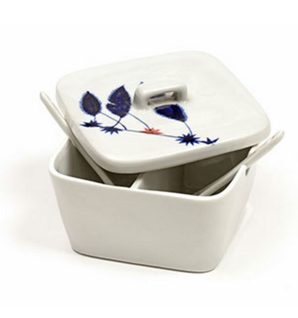 Zuccheriera doppia in ceramica Red&Blue