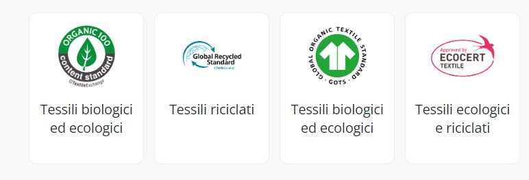 Certificazione tessuti biologici o riciclati