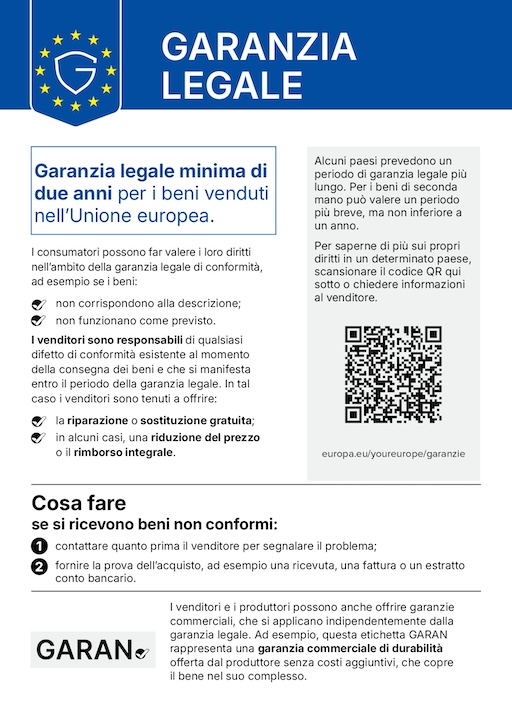 Legal guarantee notice